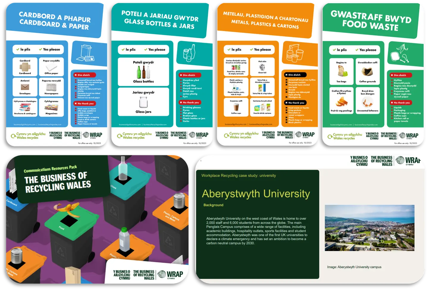 A selection of recycling posters